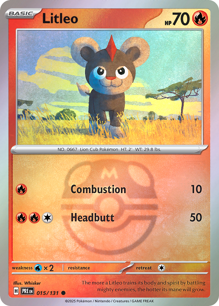 Litleo 015/131 Prismatic Evolutions Pokémon card