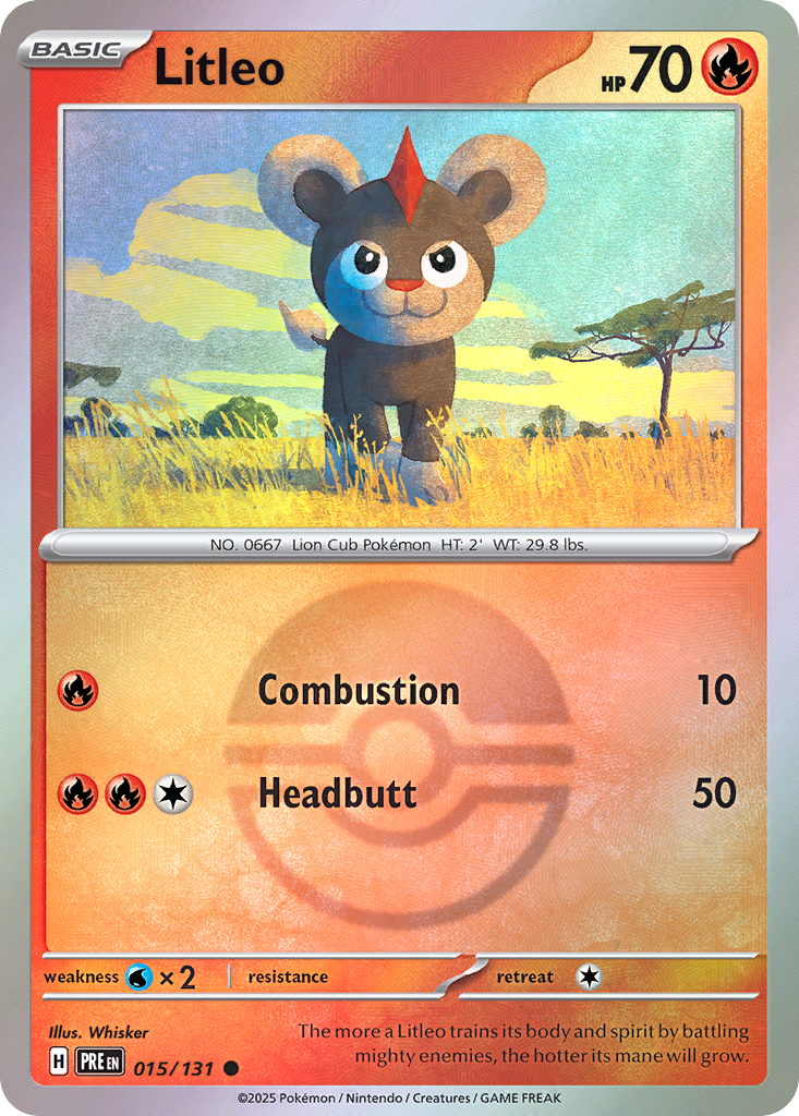 Litleo 015/131 Prismatic Evolutions Pokémon card