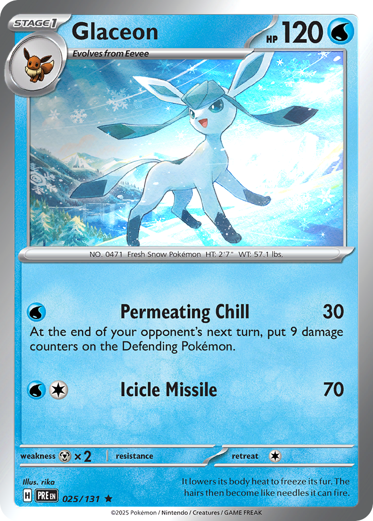 Glaceon 025/131 Prismatic Evolutions Pokémon card