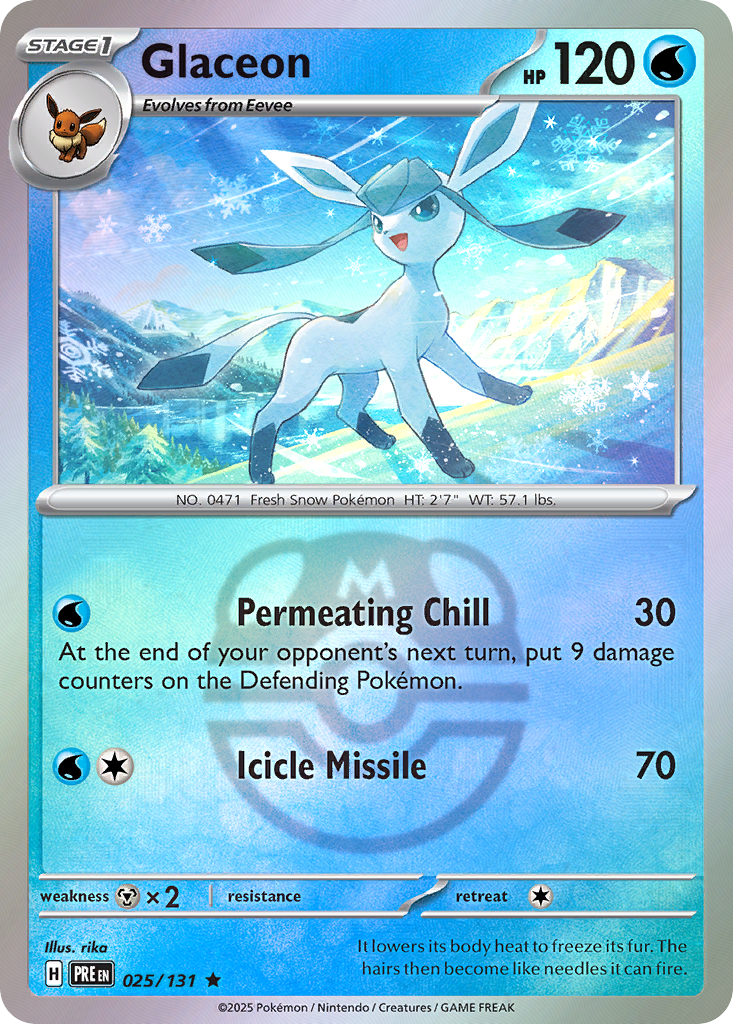 Glaceon 025/131 Prismatic Evolutions Pokémon card