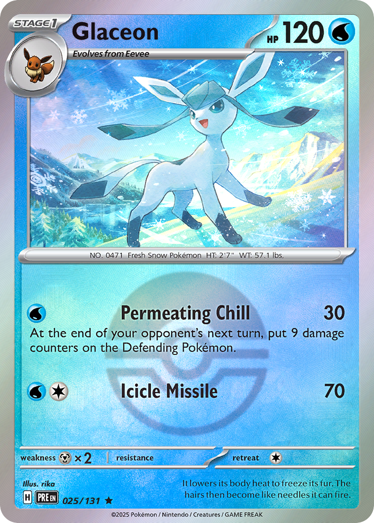 Glaceon 025/131 Prismatic Evolutions Pokémon card