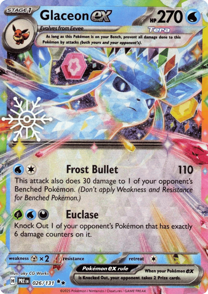 Glaceon ex 026/131 Prismatic Evolutions Pokémon card