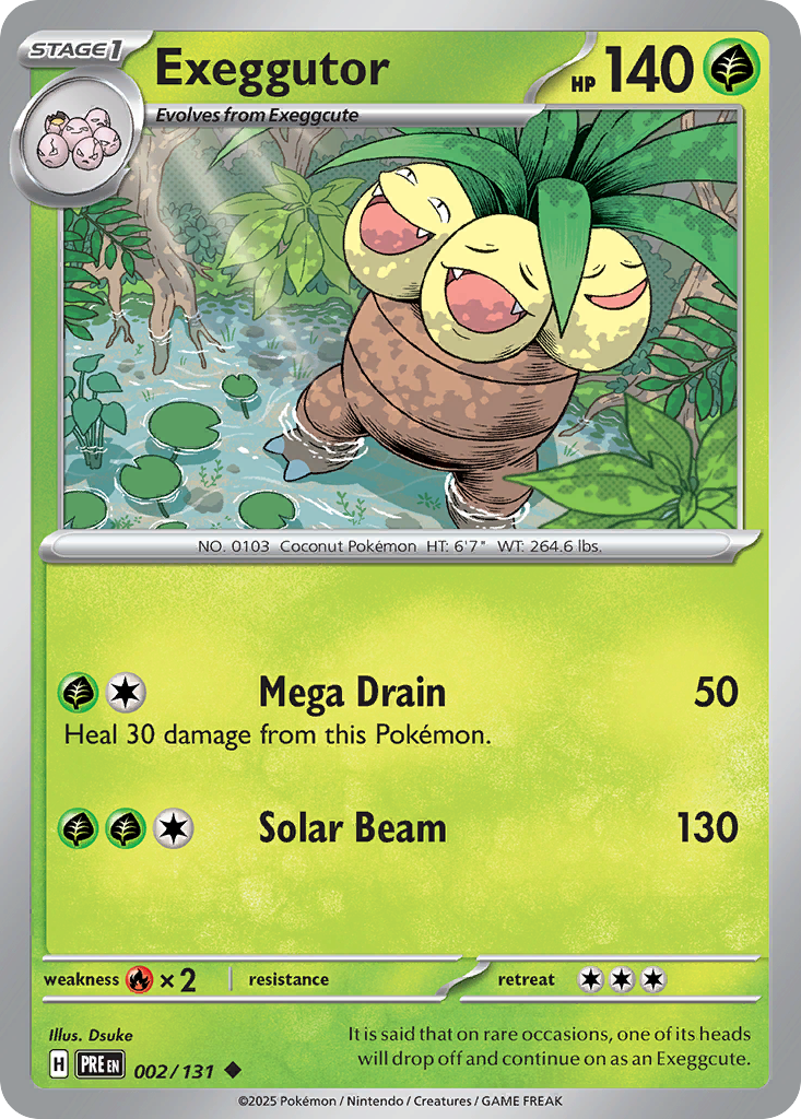 Exeggutor 002/131 Prismatic Evolutions Pokémon card