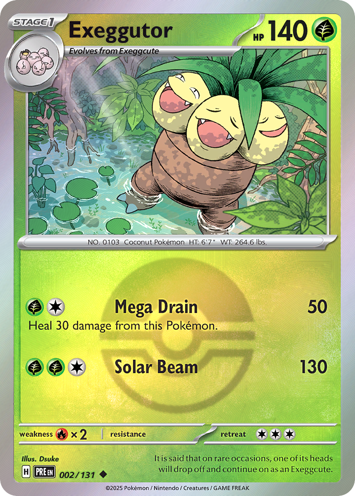 Exeggutor 002/131 Prismatic Evolutions Pokémon card