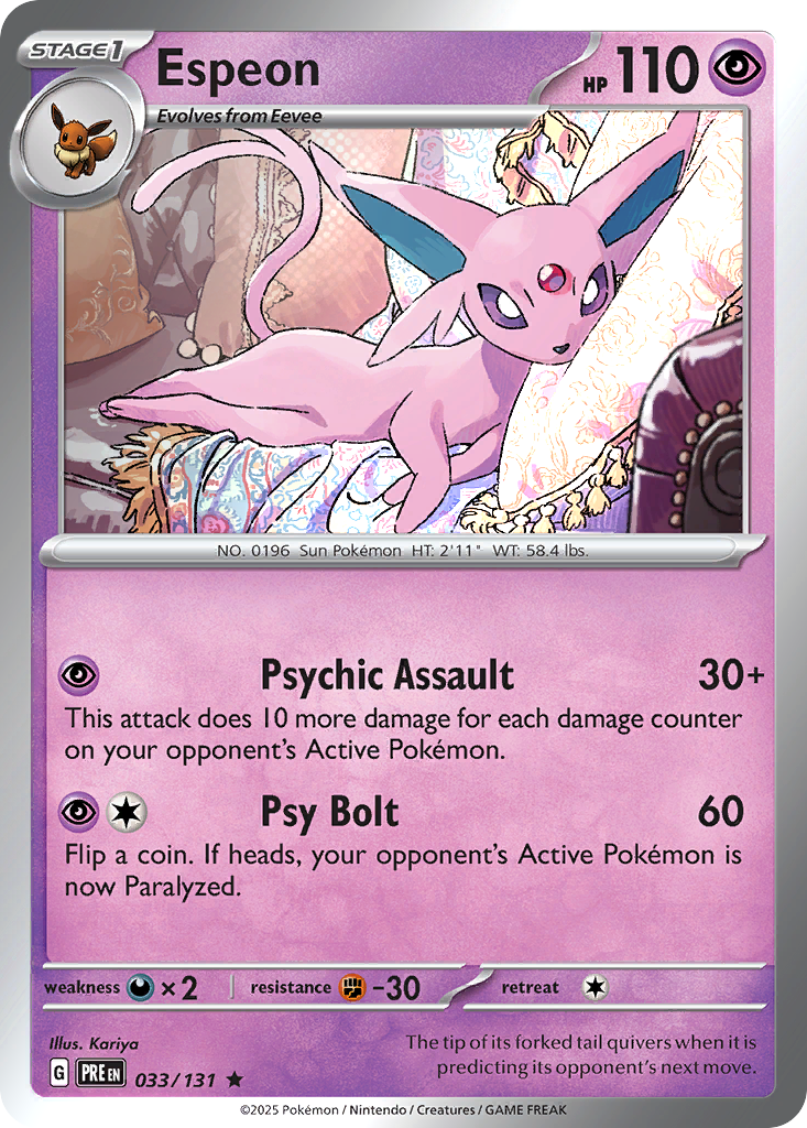 Espeon 033/131 Prismatic Evolutions Pokémon card