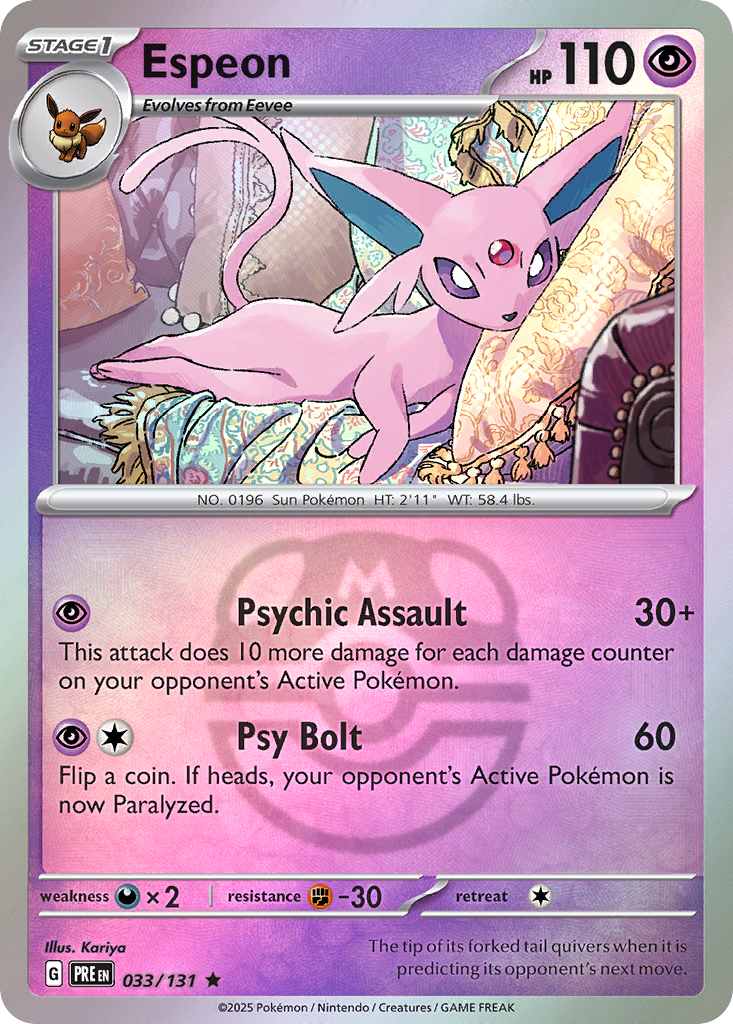 Espeon 033/131 Prismatic Evolutions Pokémon card