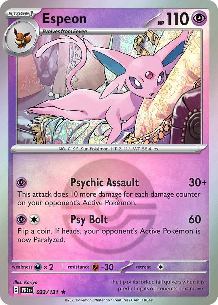 Espeon 033/131 Prismatic Evolutions Pokémon card