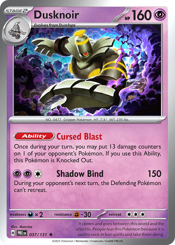 Dusknoir 037/131 Prismatic Evolutions Pokémon card