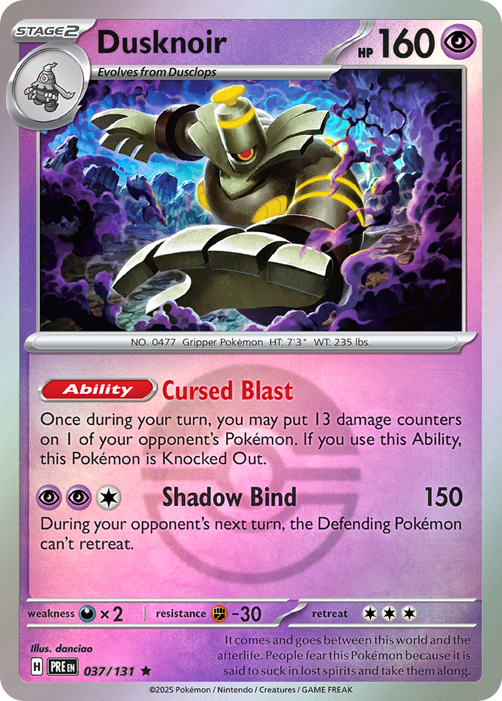 Dusknoir 037/131 Prismatic Evolutions Pokémon card