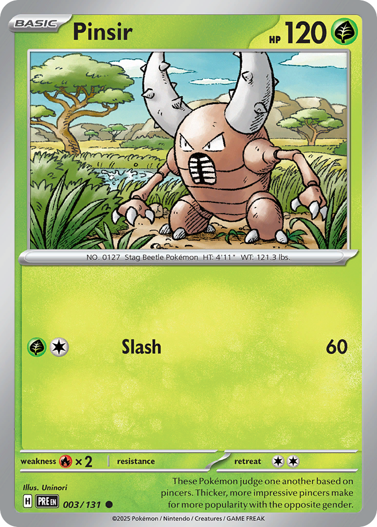 Pinsir 003/131 Prismatic Evolutions Pokémon card