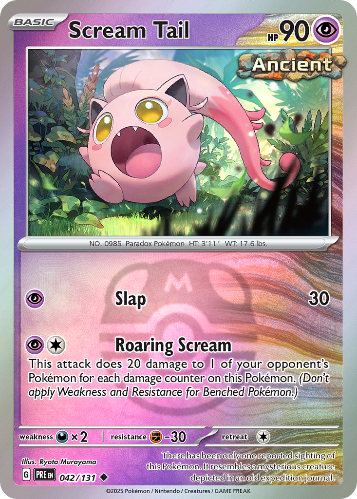 Scream Tail 042/131 Prismatic Evolutions Pokémon card