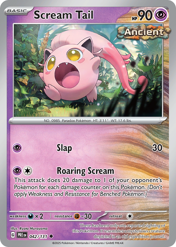 Scream Tail 042/131 Prismatic Evolutions Pokémon card