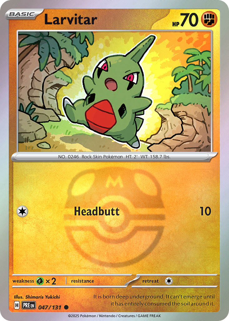 Larvitar 047/131 Prismatic Evolutions Pokémon card