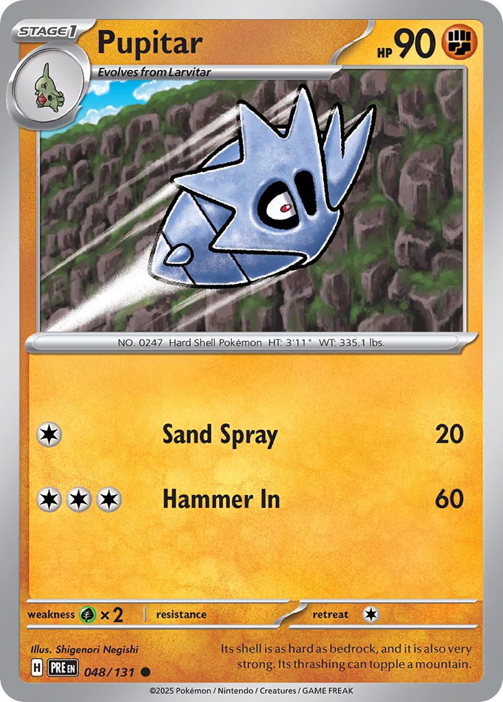 Pupitar 048/131 Prismatic Evolutions Pokémon card