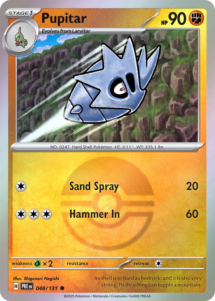 Pupitar 048/131 Prismatic Evolutions Pokémon card
