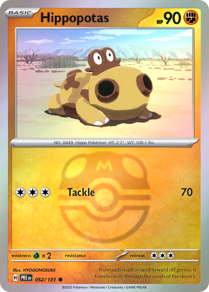 Hippopotas 052/131 Prismatic Evolutions Pokémon card