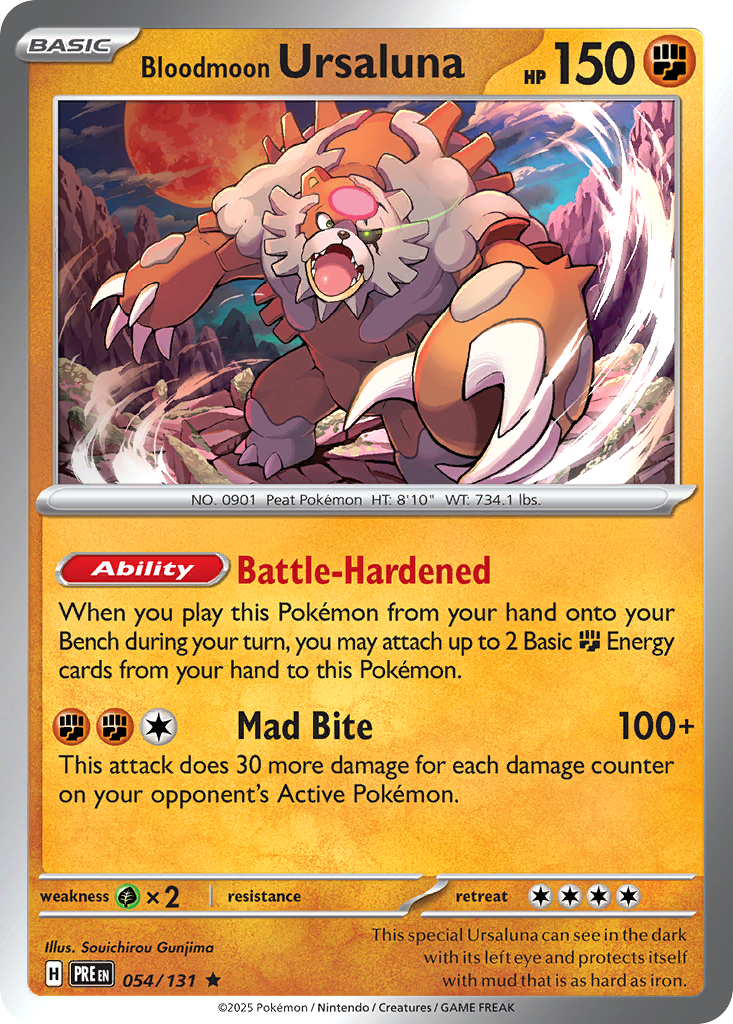 Bloodmoon Ursaluna 054/131 Prismatic Evolutions Pokémon card