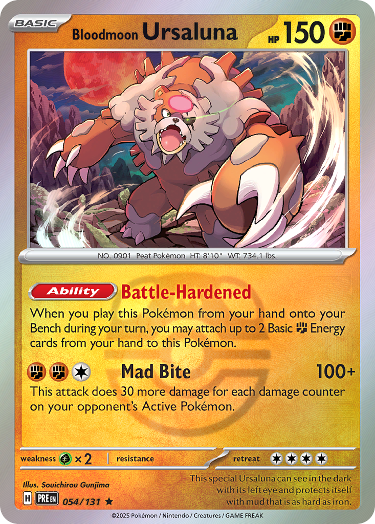 Bloodmoon Ursaluna 054/131 Prismatic Evolutions Pokémon card