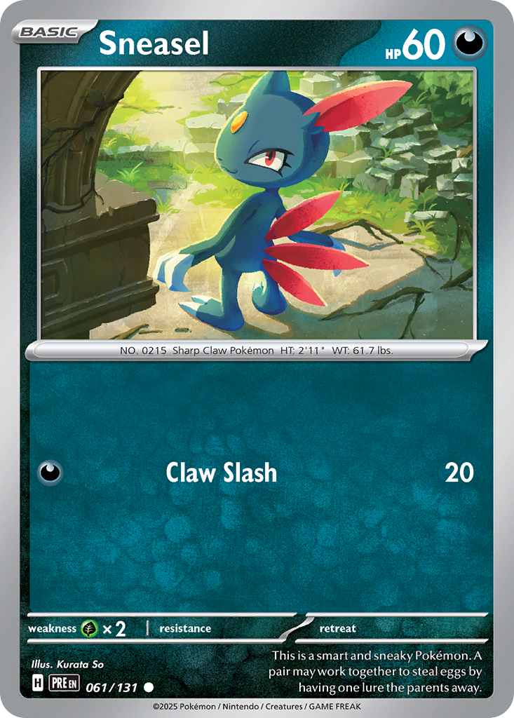 Sneasel 061/131 Prismatic Evolutions Pokémon card