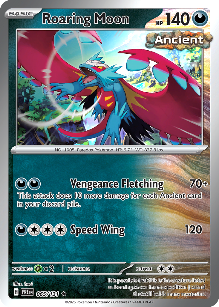 Roaring Moon 065/131 Prismatic Evolutions Pokémon card