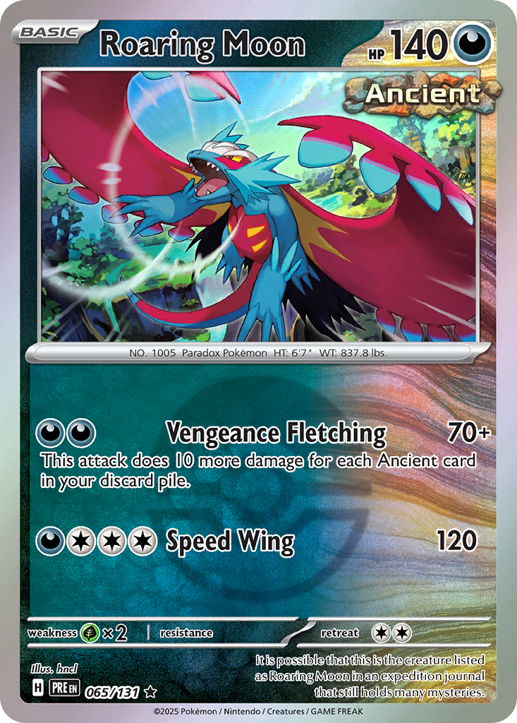 Roaring Moon 065/131 Prismatic Evolutions Pokémon card