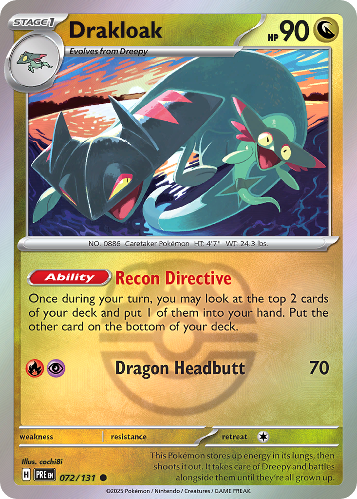 Drakloak 072/131 Prismatic Evolutions Pokémon card