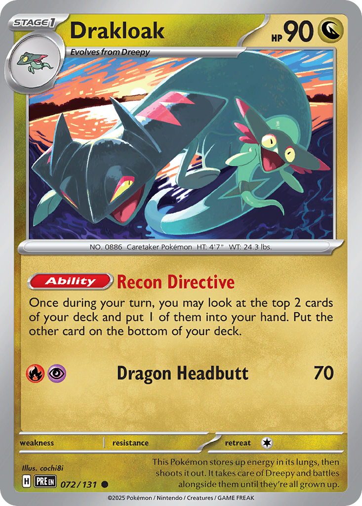 Drakloak 072/131 Prismatic Evolutions Pokémon card
