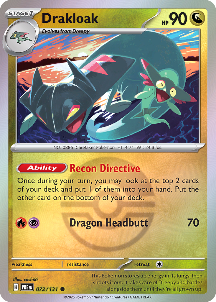 Drakloak 072/131 Prismatic Evolutions Pokémon card