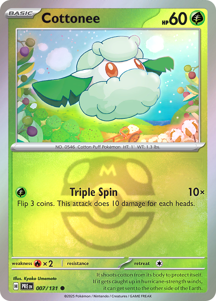 Cottonee 007/131 Prismatic Evolutions Pokémon card