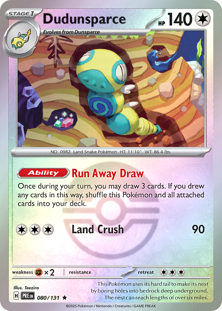 Dudunsparce 080/131 Prismatic Evolutions Pokémon card