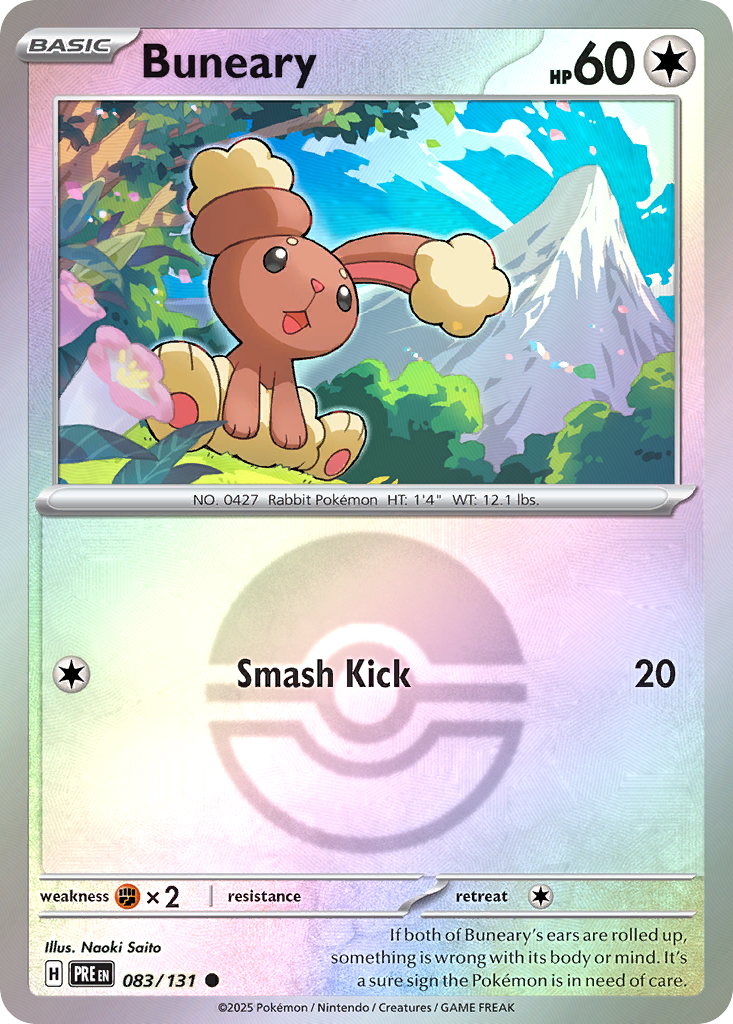 Buneary 083/131 Prismatic Evolutions Pokémon card