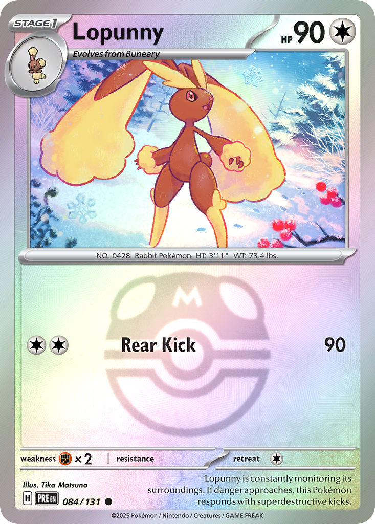 Lopunny 084/131 Prismatic Evolutions Pokémon card