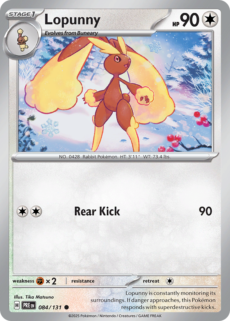 Lopunny 084/131 Prismatic Evolutions Pokémon card
