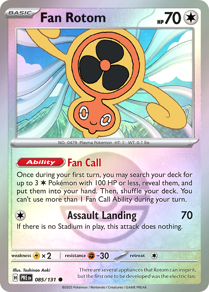 Fan Rotom 085/131 Prismatic Evolutions Pokémon card