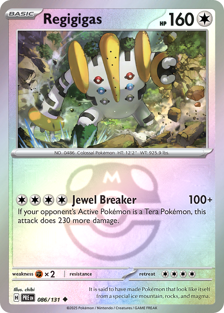 Regigigas 086/131 Prismatic Evolutions Pokémon card