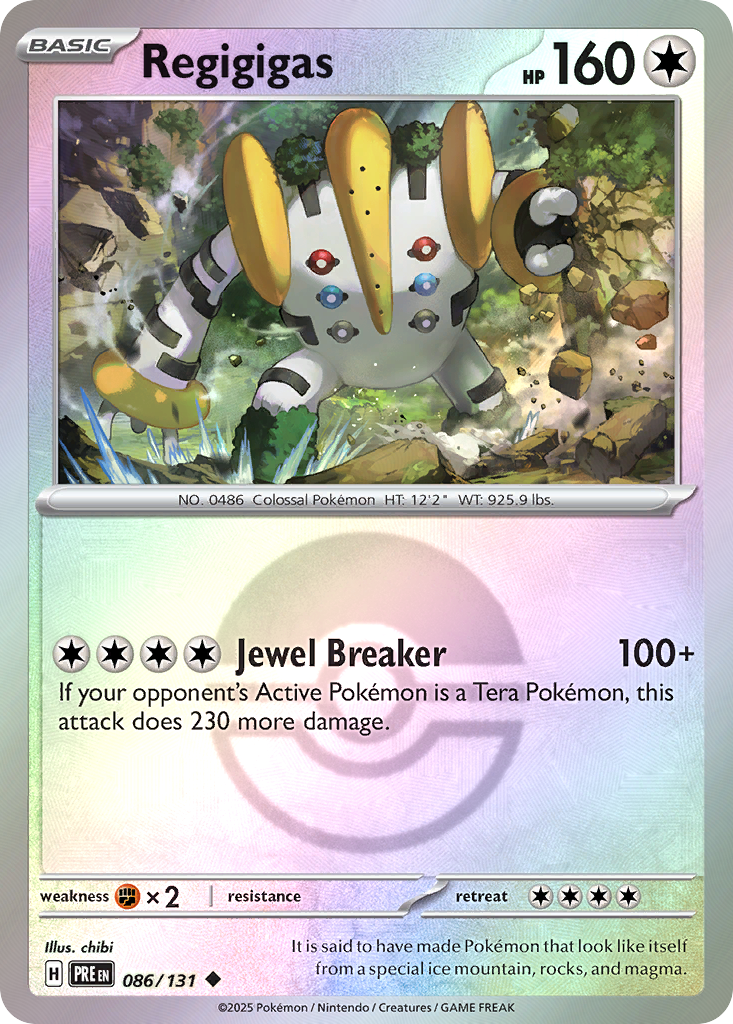 Regigigas 086/131 Prismatic Evolutions Pokémon card