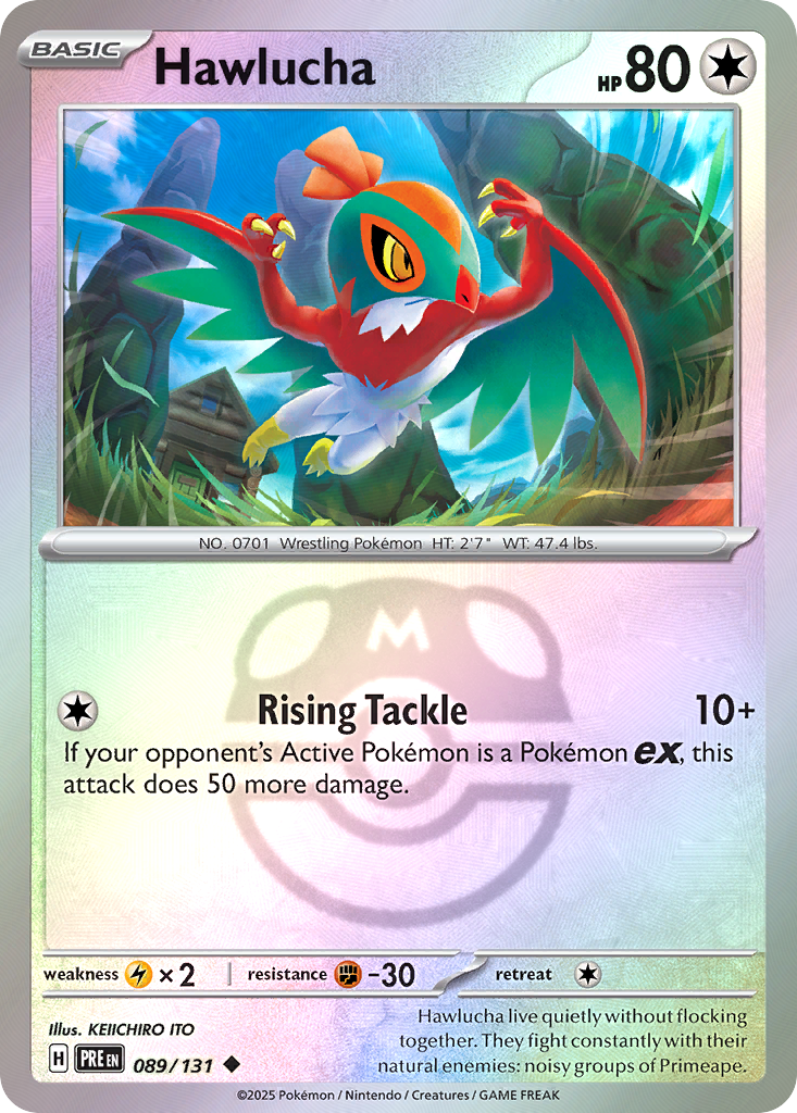 Hawlucha 089/131 Prismatic Evolutions Pokémon card