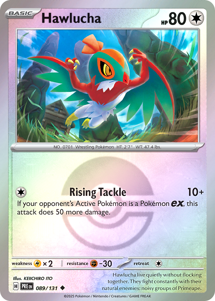 Hawlucha 089/131 Prismatic Evolutions Pokémon card