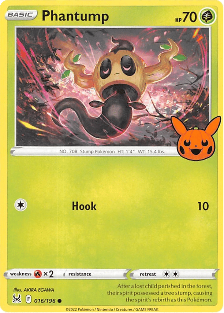 Phantump 016/196 Lost Origin Pokémon card