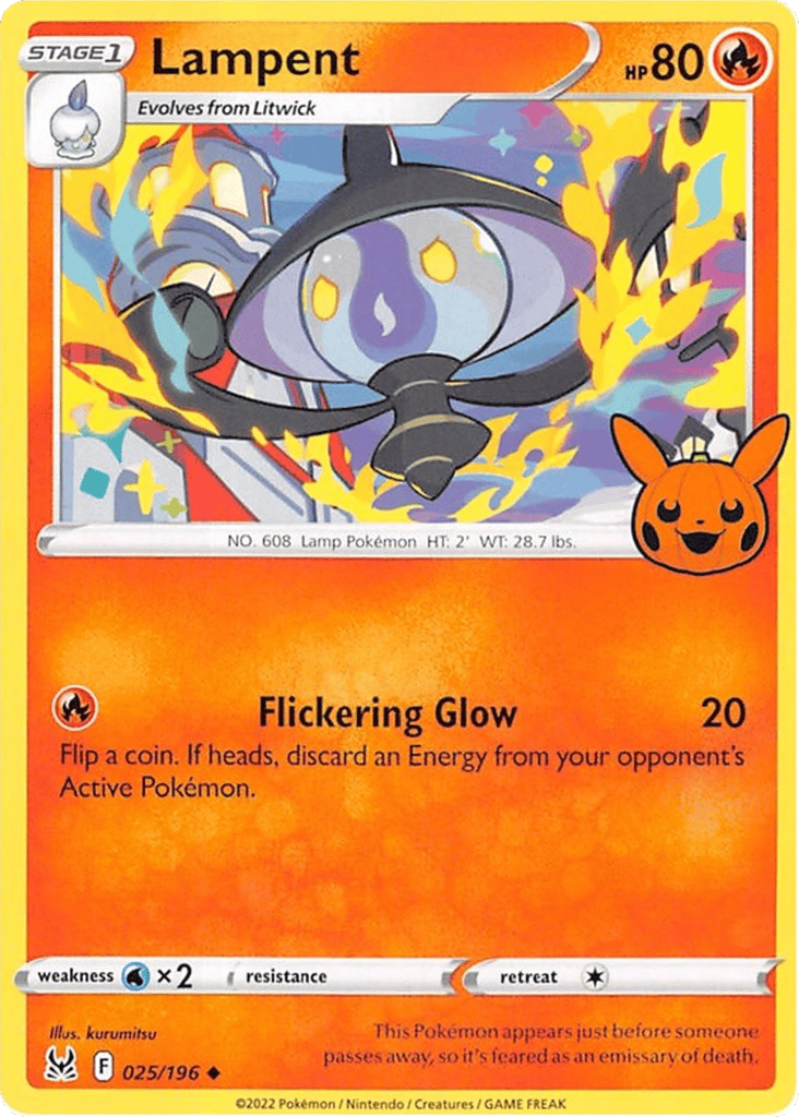 Lampent 025/196 Lost Origin Pokémon card