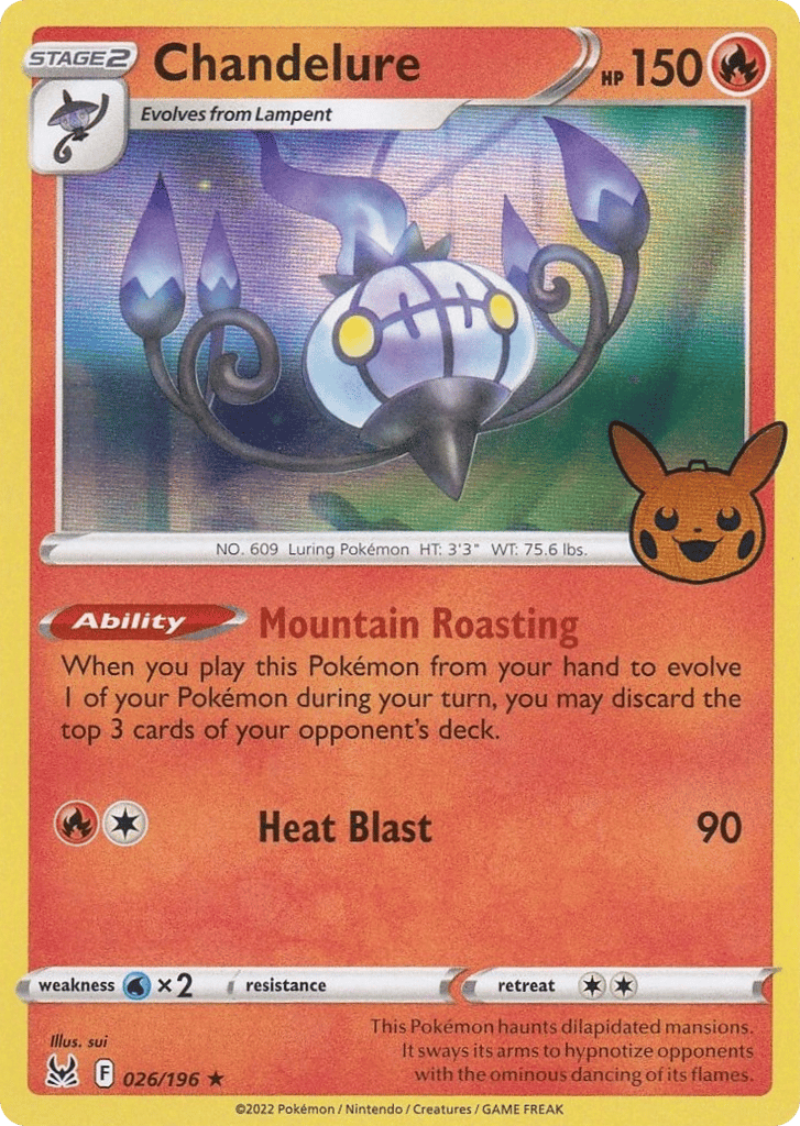 Chandelure 026/196 Lost Origin Pokémon card