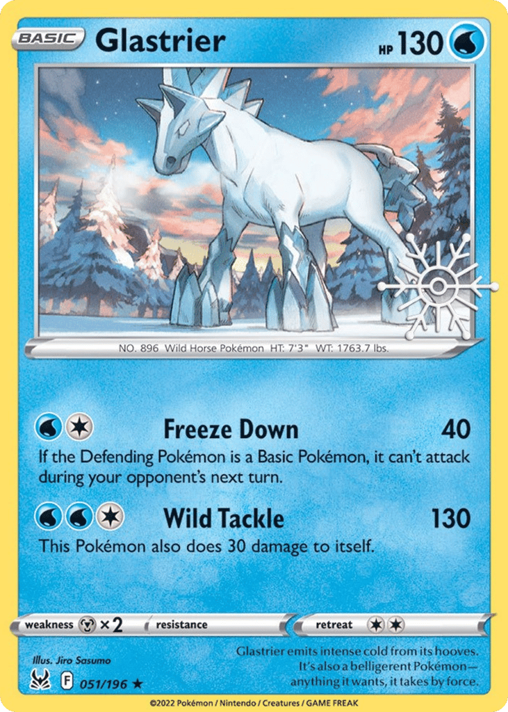 Glastrier 051/196 Lost Origin Pokémon card