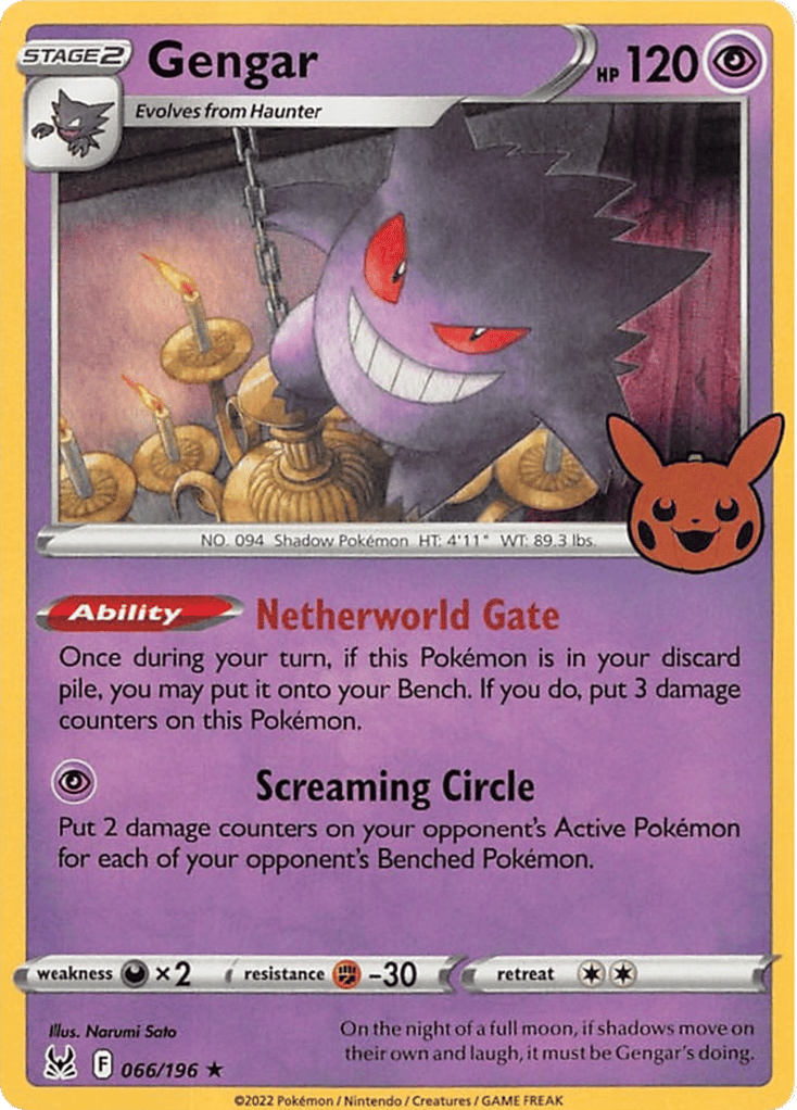 Gengar 066/196 Lost Origin Pokémon card
