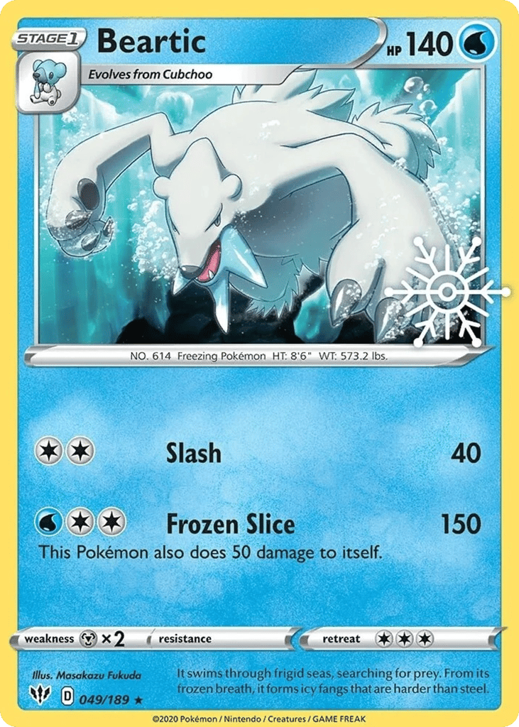 Beartic 049/189 Darkness Ablaze Pokémon card