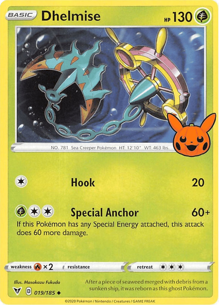 Dhelmise 019/185 Vivid Voltage Pokémon card