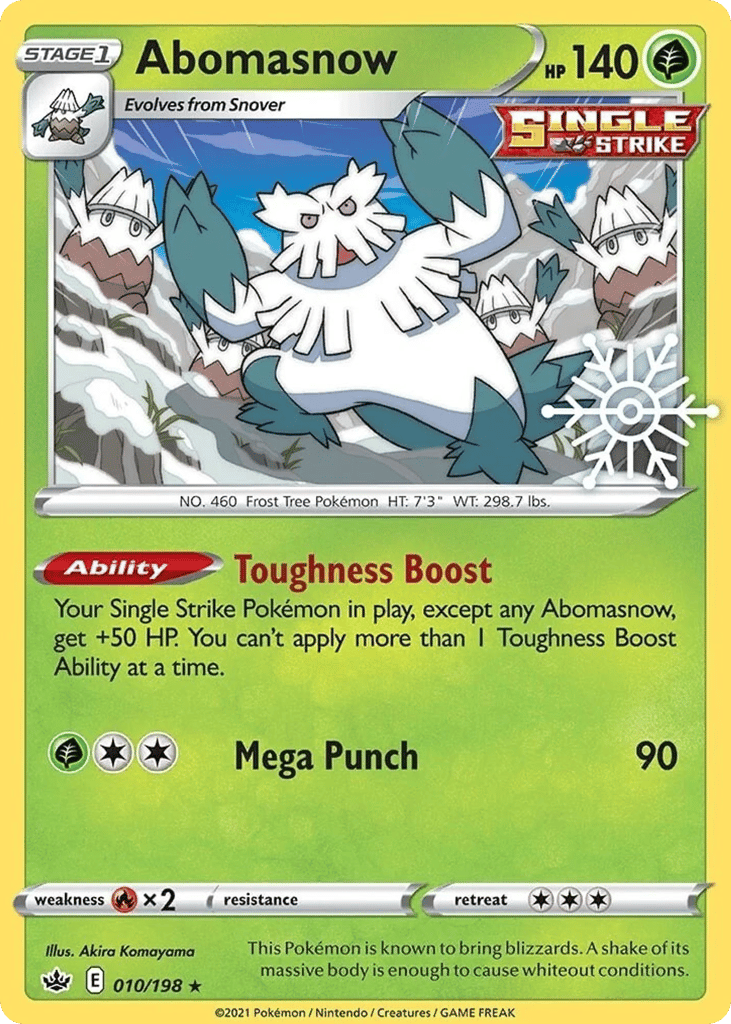 Abomasnow 010/198 Chilling Reign Pokémon card