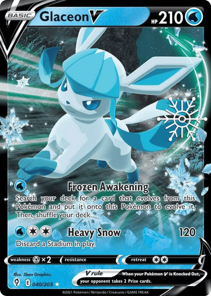 Glaceon V 040/203 Evolving Skies Pokémon card