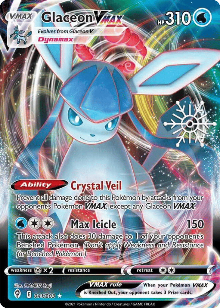 Glaceon VMAX 041/203 Evolving Skies Pokémon card