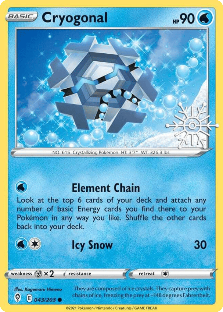 Cryogonal 043/203 Evolving Skies Pokémon card