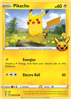 Pikachu — Evolving Skies #49 (Trick or Trade)